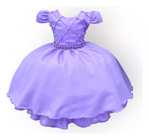 Vestido Lilás princesa sofia Debutante Dama de Honra 4 a 16