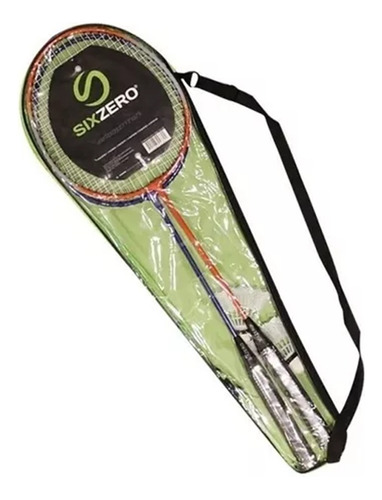 Set Raquetas Badminton Simple Plumas Funda Adultos - Olivos
