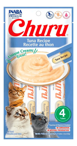 Snack Cremoso Para Gato Churu Sabor Atún 4 X 14gr