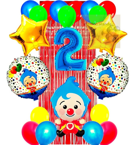 Combo Globos De Cumpleaños Payaso Plin Plin Kit Completo N°2