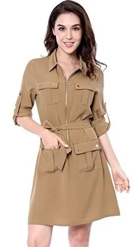 Vestido camisero safari mujer new arrivals