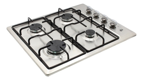 Parrilla A Gas Empotrable Eb 4 Quemadores Acero Eb-455 Color Plateado