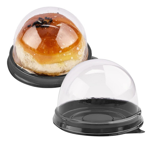 Caja De 50 Mini Tartas De Plástico Transparente Con Tapas Ym