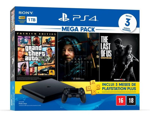 Playstation 4 Slim 1 Tb Gta V Death Stranding Last Of Us Ps4