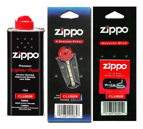 Bencina Encendedores Zippo Piedra Y Mecha Combo Oferta