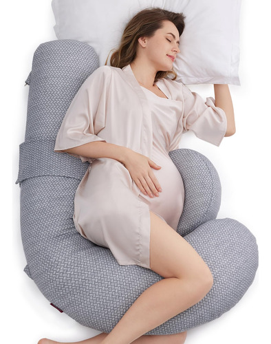 Almohada De Embarazo Original En Forma De F Gris Capa De Aire - Gris Nombre Del Diseño