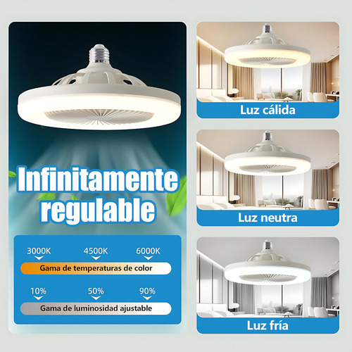 Ventilador De Techo Modernos Con Luz Y Control Remoto, Ventiladores De Techo Con Casquillo E27, Lampara Ventilador Silencioso 30 W, 3 Velocidades, Brillo Ajustables