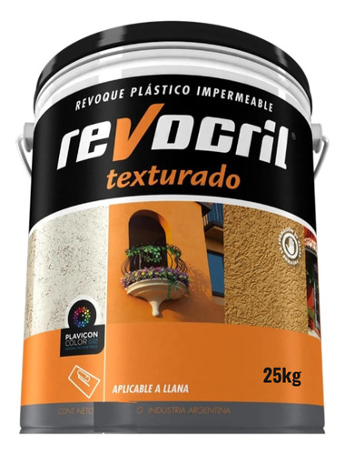 Revocril Revestimiento Texturado Fino Premium 25kg Plavicon Gris Hielo