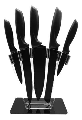 comprar Jogo De Facas Com Cepo 5 Facas Manhattan Preto Hauskraft