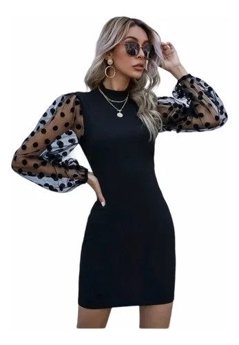 Shein Vestido Sexy Con Manga Trasparente