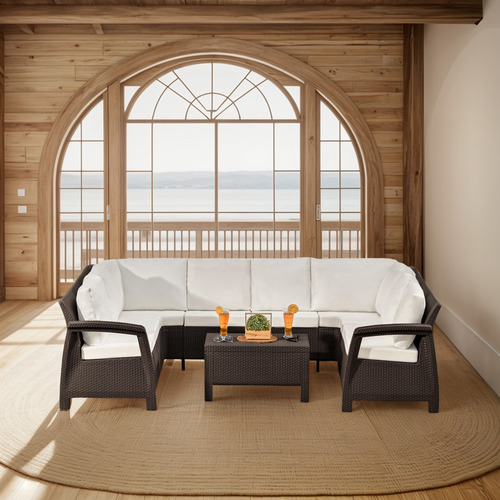 Sofa Maitencillo Doble Chaise Juego De Terraza Textura Ratan