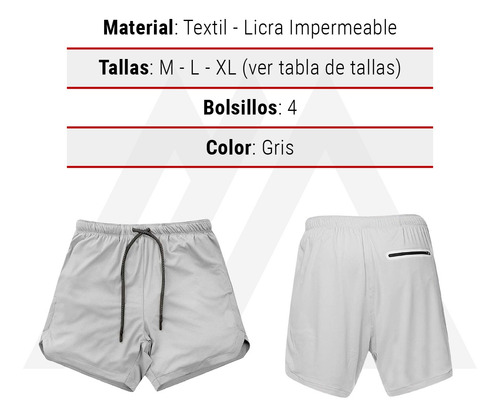 Imagen 5 de 10 de Short Hombre Deportivo Licra Bolsillo