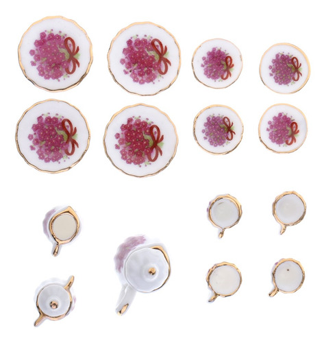 17 Peças 1:12 Casa De Bonecas Em Miniatura Porcelana China