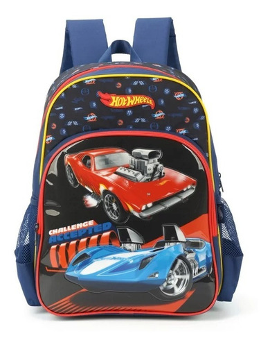 Mochila Escolar Infantil Meninos Costas Carro Hot Wheels G 