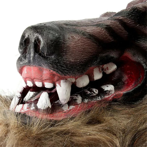 Q Disfraz De Halloween, Máscara De Látex Con Cabeza De Lobo