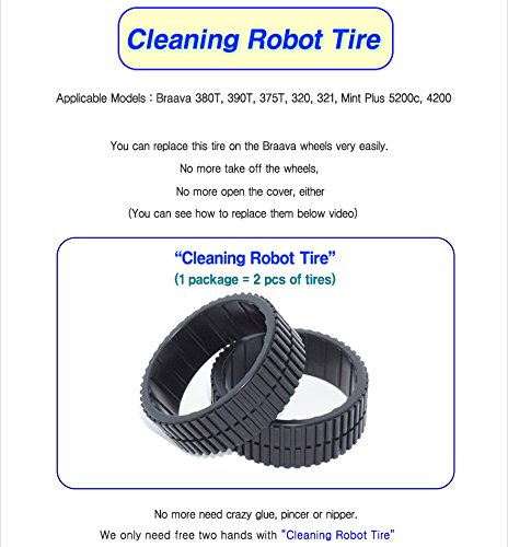 Neumático De Robot De Limpieza Para Irobot Braava 380t/375t/
