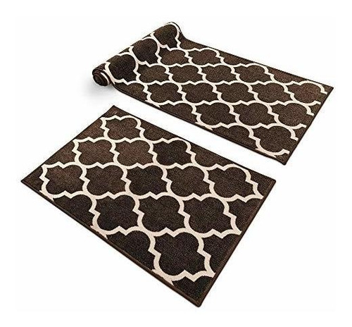 5-0268 Decorian 2-piece Rv Rug Set - Cocoa Brown