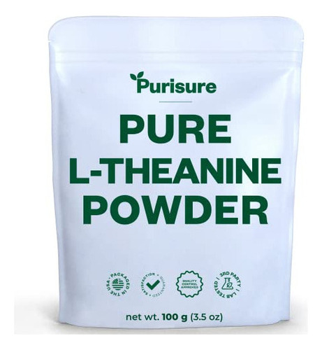 Purisure L-teanina En Polvo, 100 G, L-teanina Pura En Polvo