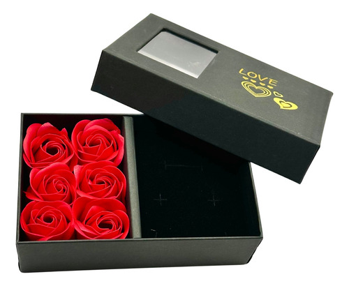 Caja De Regalo Alhajero Con Rosa Eterna Estuche Para Joyería