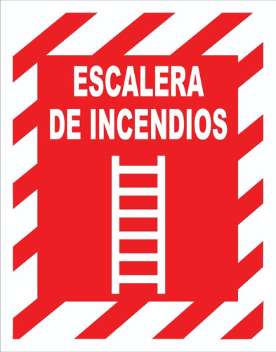 Cartel Escalera De Incendios Alto Impacto 22x28 Cm