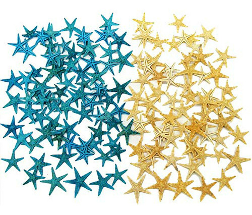 Tihood 180pcs Estrellas De Mar Pequeñas Azules Y Amarillas