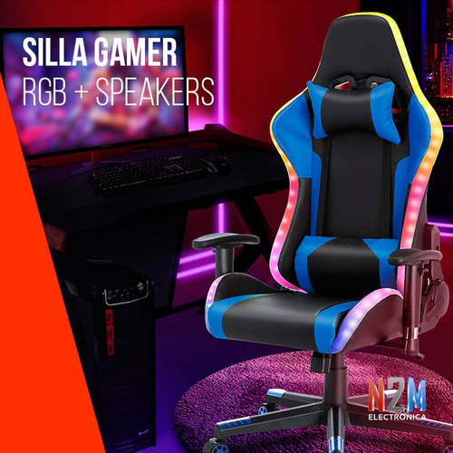 Imagen 6 de 10 de Silla Gamer Sillon Pc Escritorio Oficina Racing Led Rgb