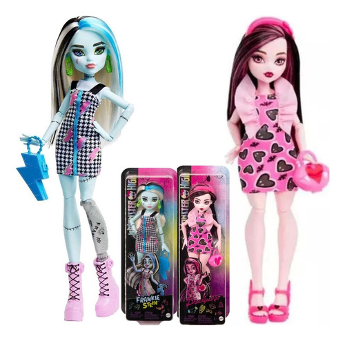 2x Boneca Monster High Draculaura E Frankie Stein - Mattel