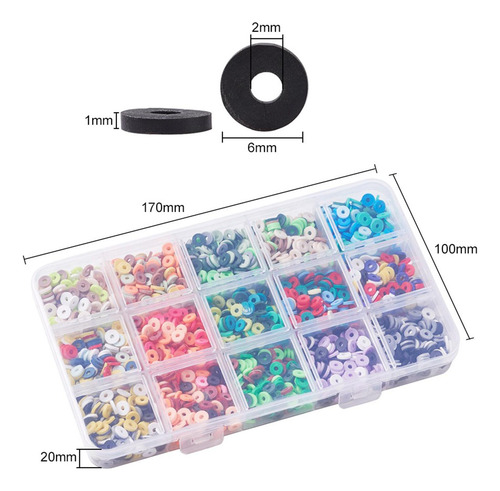 2400 Cuentas De Arcilla Para Hacer Pulseras, Kit De 6 Mm