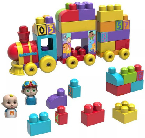 Imagen 4 de 5 de Cocomelon - Tren De Apilamiento Con Bloques - Inc 2 Figuras