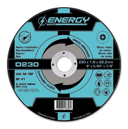 Discos Corte Metal 230mm 9pulgadas Energy - Tyt