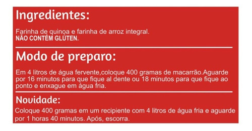 Espaguete Zero Glúten Quinoa E Arroz Int. 400g Carpe Etiam