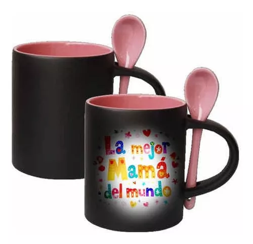 Taza Mágica personalizada de color con cuchara - CentroShop