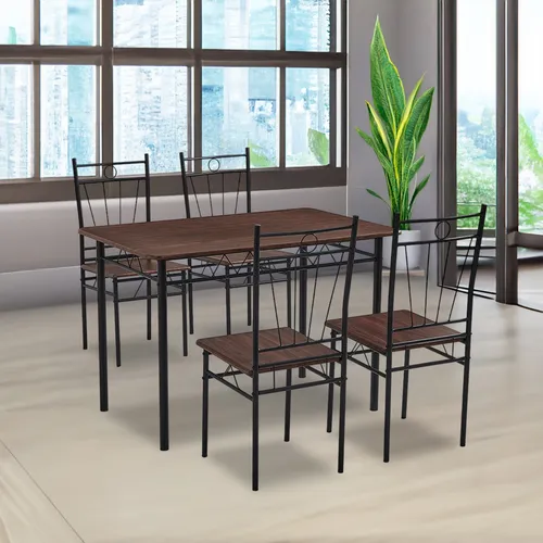 Juego De Comedor 4p Verona Negro 74x70x110 Cm