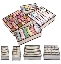 Comprar Pack De 4 Organizadores De Ropa Interior Plegables Beige 