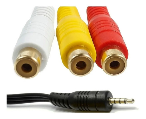 Cable 3 Rca Hembra - 1 Mini Plug 3.5 Mm. Macho 1,5 Mts A / V