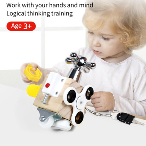 Mesa De Ocupado Sensorial Montessori De Busy Cube Para Niños