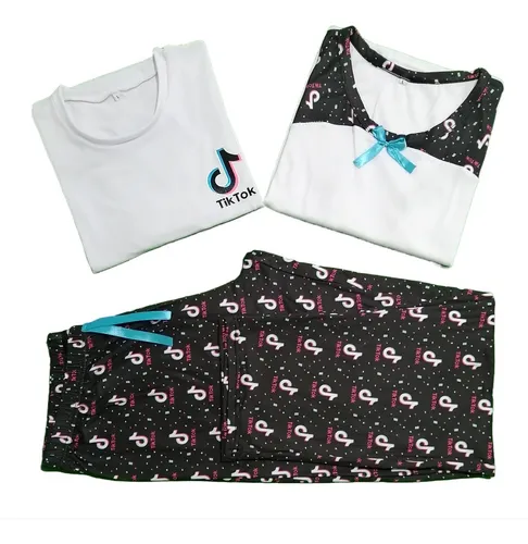 Pijama Multiusos Mujer 3 Piezas Blusas Pantalón Piel Durazno