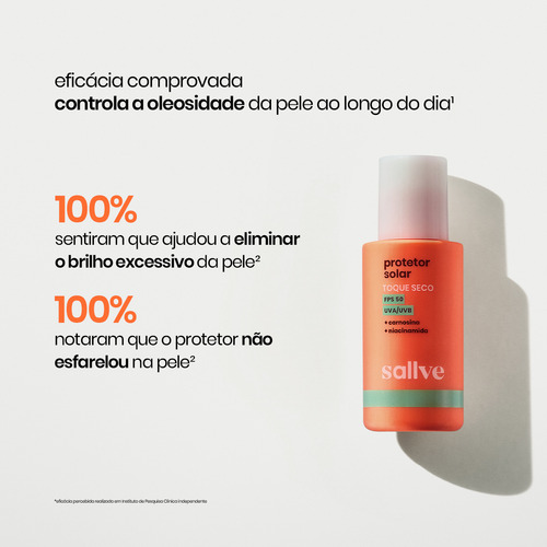 Protetor Solar Facial Toque Seco Fps50 40g Sallve