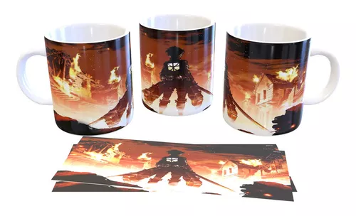 Caneca De Porcelana 325ml Shingeki No Kyojin Ataque Ao Titã