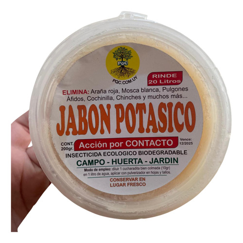 Jabon Potasico Insecticida Natural 200g Rinde 20l