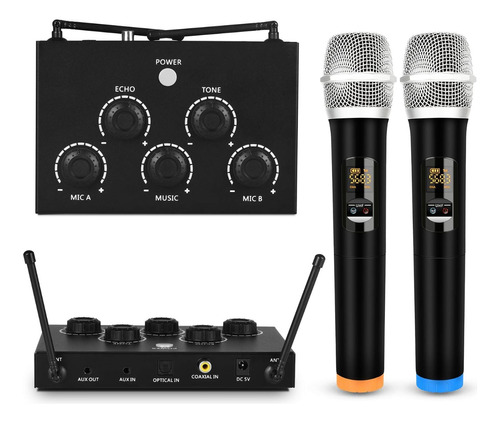 Karaoke Portátil Con Micrófono Inalámbrico Uhf Dual