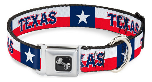 Buckle-down 16  23  Bandera De Texas Dog Collar Hueso, Gran