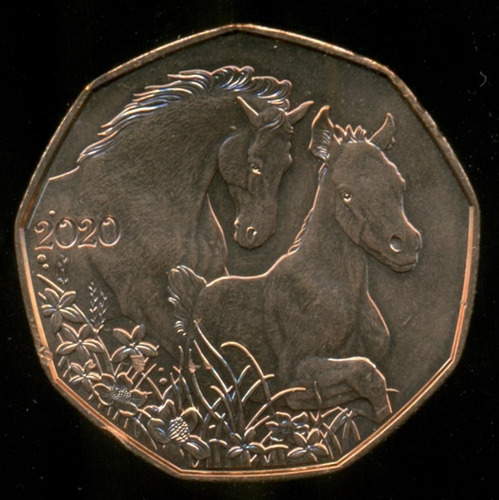 Austria Moneda De Cobre Puro 5 Euros 2002  Caballos  Escasa