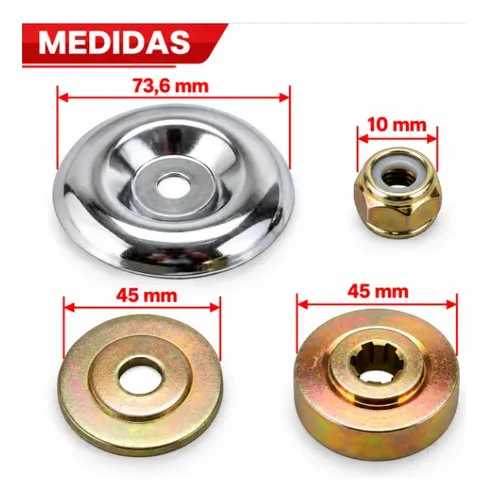 Kit Flange Arruela Transmissão Roçadeira Terra Nakasaki Skim