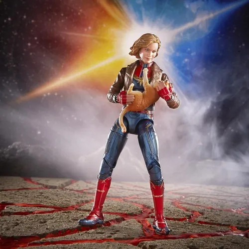 Nova Figura Marvel Legends Capit Marvel De Jaqueta E Goose