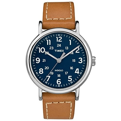 Timex Mens Tw2r42500 Weekender 40 Brown Blue Leather S