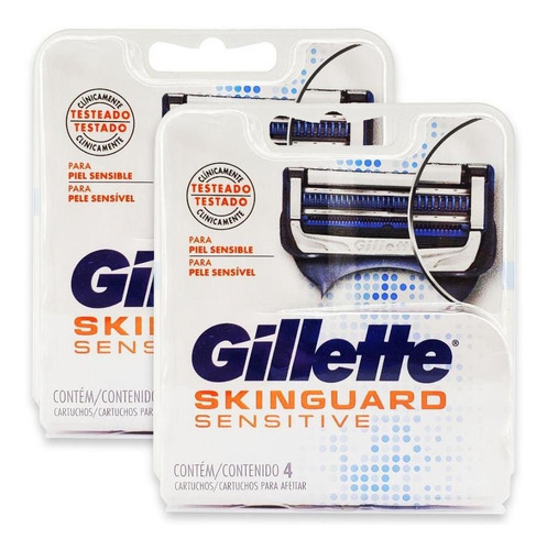 Carga Gillette Fusion Skinguard Sensitive Com 8 Cartuchos