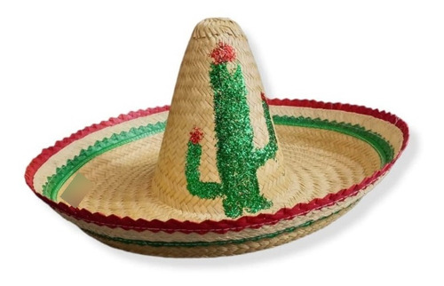 Sombrero Mexicano Hecho De Palma Fiesta Mexicana + 1 Bigote