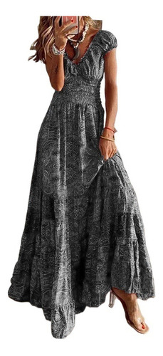Vestidos Elegantes Largos Vintage Maxi Casual Mujer Verano .