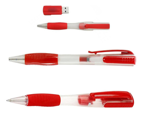 Pendrive Bolígrafo De Plástico Color Rojo 16gb (50 Unidades)